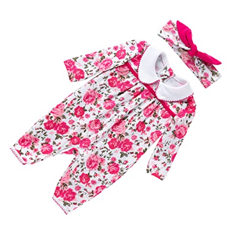 SAFIGLE Baby Mädchen Strampler Set 2tlg 80 Baby Haarbänder Kleinkind Stirnbänder Bequemes Baumwoll Outfit von SAFIGLE