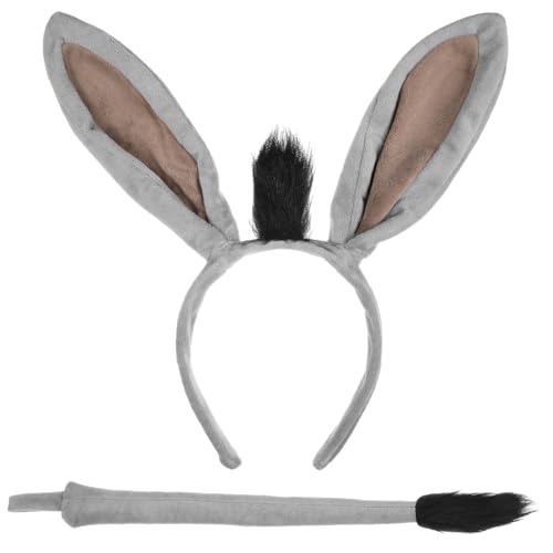 SAFIGLE 1 Satz Passend Zum Esel-outfit Stirnband Ohren Kostüm Plüsch Cosplay Süßes Haarband Haarschmuck Für Party Anziehzubehör Grey Garn SAFIGLE 1 Satz Passend Zum Esel-outfit Stirnband Ohren Kostüm Plüsch Cosplay Süßes Haarband Haarschmuck Für Party Anziehzubehör Grey Garn von SAFIGLE