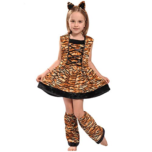SAFIGLE Tigerkostüm Für Mädchen Kinderkostüm Tiger-cosplay Bühnenoutfit Größe Xl von SAFIGLE