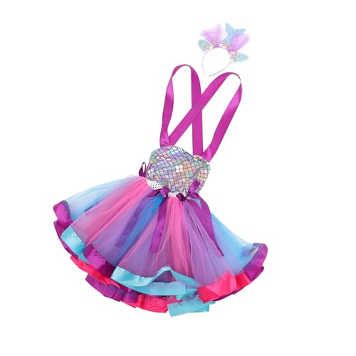SAFIGLE 1 Satz Prinzessinkleid Meerjungfrau Brautjungfer Mädchen Cosplay-versorgung Entzückendes Ärmelloses Kleid Kleid Partygeschenk Performance-rock Cosplay-kleid Nylon von SAFIGLE