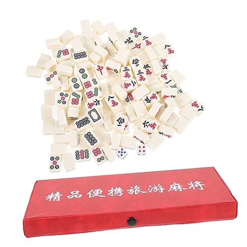 SAFIGLE 1 Satz Reise-Mahjong-melaminfliesen Miniatur-Mahjong-Set Mahjong-Spielzeug Mini-Mahjong-Steine Mahjong-kit Reise-Mahjong-Set Mini-Mahjong-Set Spielzeuge Haushalt Reisen Streifen von SAFIGLE