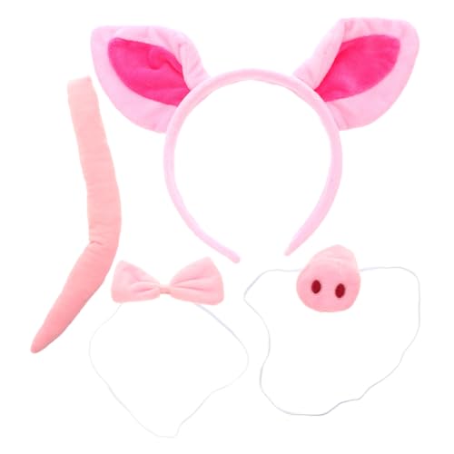 SAFIGLE 1 Satz Schwein Kostüm Set mit Ohren und Schleife Teiliges Tierkopfband und Schweinenase für Halloween Karneval und Cosplay Events SAFIGLE 1 Satz Schwein Kostüm Set mit Ohren und Schleife Teiliges Tierkopfband und Schweinenase für Halloween Karneval und Cosplay Events von SAFIGLE