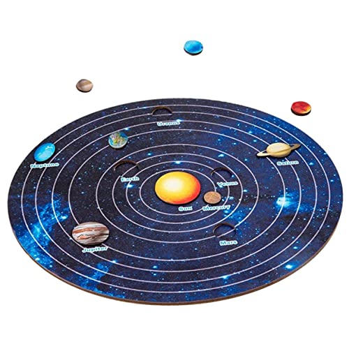 SAFIGLE 1 Satz Sonnensystem-Puzzle Spielzeug Rätsel Planetenpuzzle Aus Holz Modelle des Sonnensystems Weltraumpuzzle Aus Holz Modell des Sonnensystems Kind Hölzern Platz Kosmischer Planet von SAFIGLE