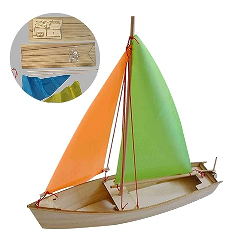 SAFIGLE Spielzeuge 1 Satz Spielzeug Gebaut Hölzern Segelboot Kind Boot Spielzeug Selber Bauen von SAFIGLE