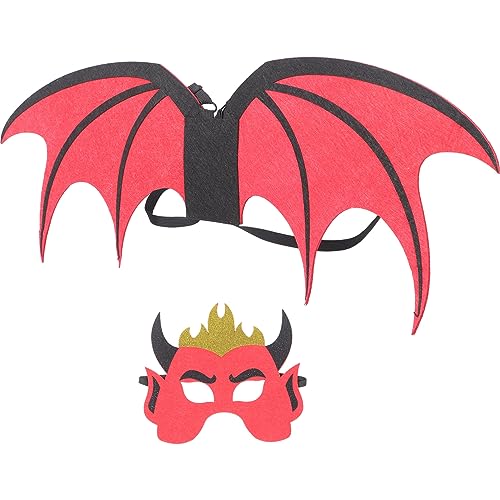 SAFIGLE 1 Satz Teufelskostüm Set mit Teufelsflügeln Maske und Zubehör für Halloween Kreatives Kostüm für Partys Geeignet für Jugendliche Jahre Langlebigem Vliesstoff SAFIGLE 1 Satz Teufelskostüm Set mit Teufelsflügeln Maske und Zubehör für Halloween Kreatives Kostüm für Partys Geeignet für Jugendliche Jahre Langlebigem Vliesstoff von SAFIGLE