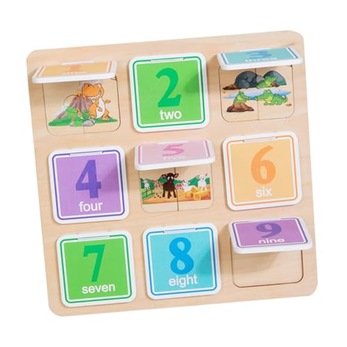 SAFIGLE 1 Satz Zahlen Puzzle Babyspielzeug Baby Spielzeug Memory-Tier-Puzzle aus Holz Tierzahlen-Puzzlebrett Spielzeug für Kleinkinder Spielzeuge Puzzle-Spielzeug für Kinder Baby-Rätsel von SAFIGLE