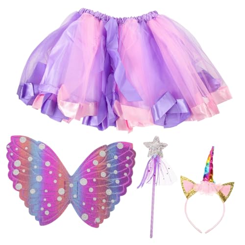 SAFIGLE 1 Satz feeflügeln verkleidung party outfit Festtagskleidung Verkleidung Set Kostüme Rock Mädchen Schmetterlinge Flügelkinder Cosplay-Requisite für Tuch von SAFIGLE