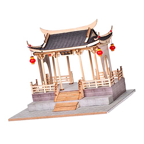 SAFIGLE 1 Satz helles Modell Brücke zusammengebautes Modell 3D-Architektur-Puzzle Mini-Geschenke DIY-Modell Spielzeug Modelle Mini-Modell Szenenmodell Bauen chinesischer Stil Chaozhou Holz von SAFIGLE