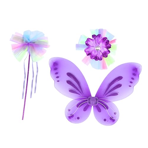 SAFIGLE 1 Set 3 Teiliger Flügel Feenstab Dreiteiliges Set Flügel Requisiten Für Darbietungen Foto Requisiten Engel Requisiten Dekorative Engel Requisiten Cosplay Flügel von SAFIGLE