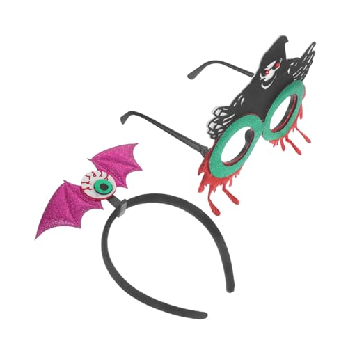 SAFIGLE 1 Set Brillen Halloween Partygeschenke Halloween Brillen Cosplay Halloween Brillen Teufels Stirnband Glitzer Brillen Halloween Haarreifen Augapfel Stirnband Das Haustier von SAFIGLE