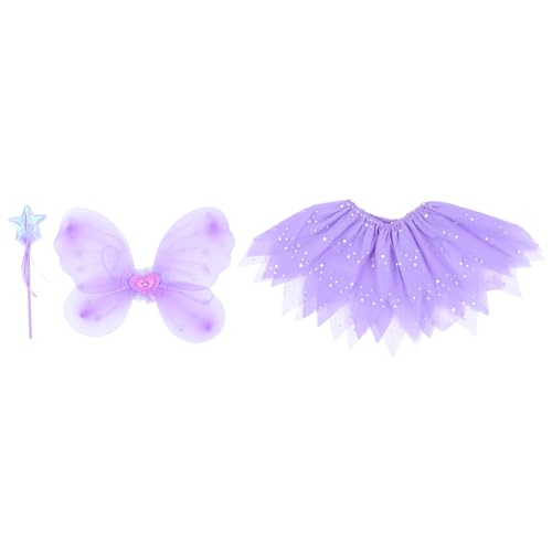 SAFIGLE 1 Set Feenkleid Flügel Tutu Rock Röcke Für Mädchenrock Mädchenkostüme Flauschiger Tüllrock Outfits Für Mädchen Kleidung Für Partyzubehör Feenstäbe von SAFIGLE