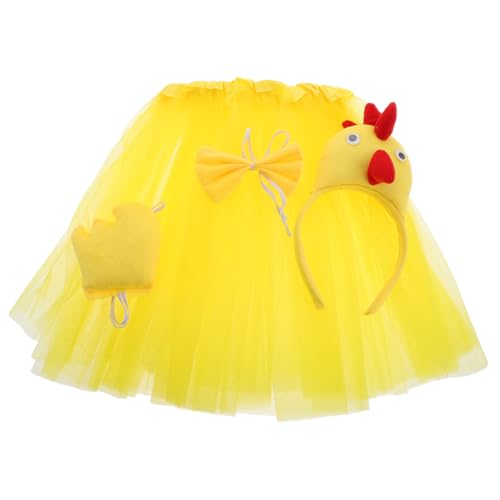 SAFIGLE 1 Set Hahnenkleid Tutu Für Kleinkinder Mädchen Tutu Kostüm Zubehör Kostüm Für Hühner Stirnband Und Tutu Rock Kleider Für Kleine Mädchen Kinderkleider Kleinkinder Tutu von SAFIGLE