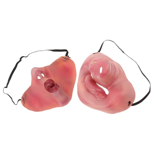 SAFIGLE 1 Set Lustige Maske Halloween Schweinemaske Halbmaske Tierkostüm Halloween Halbmaske Kostüm Nase Gruselige Schweinemaske Halbmaske Halloween Emulsion von SAFIGLE