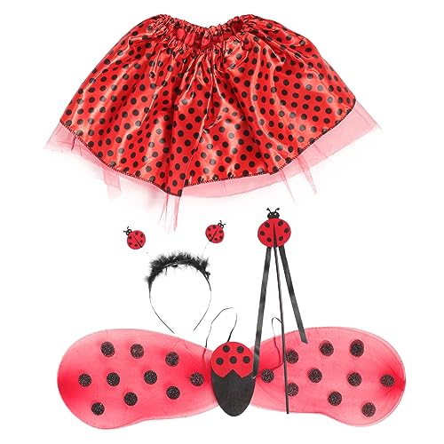 SAFIGLE 1 Set Marienkäferflügel Marienkäferkostüm Marienkäfer Partydekorationen Outfits Für Mädchen Stirnbänder Für Mädchen Tutu Rock Für Mädchen Tutu Rock Für Mädchen Dekoratives von SAFIGLE
