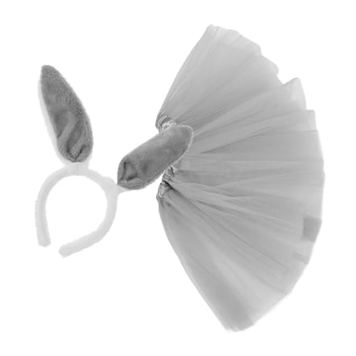 SAFIGLE 1 Set Osteranzug Hasenohren Und Tüll Tutu Rock Outfit Ausgefallene Hasenohren Kaninchenkostüm Halloween Hasenanzug Mädchen Kuscheltiere Plüschhase Acetat von SAFIGLE