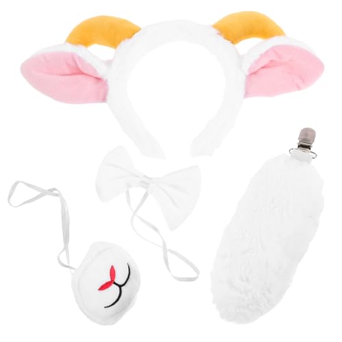 SAFIGLE 1 Set Tierkostüm-Zubehör – Schafohren, Stirnband, Fliege, Nase – Halloween-Cosplay-Set für Kostümpartys – Bauernhoftier-Themenzubehör für Frauen SAFIGLE 1 Set Tierkostüm-Zubehör – Schafohren, Stirnband, Fliege, Nase – Halloween-Cosplay-Set für Kostümpartys – Bauernhoftier-Themenzubehör für Frauen von SAFIGLE