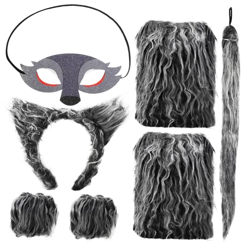 SAFIGLE 1 Set Wolf Cosplay Kostüm Wolf Ohren Handschuhe Tier Kostüm Rolle Spielen Bühne Leistung Prop von SAFIGLE