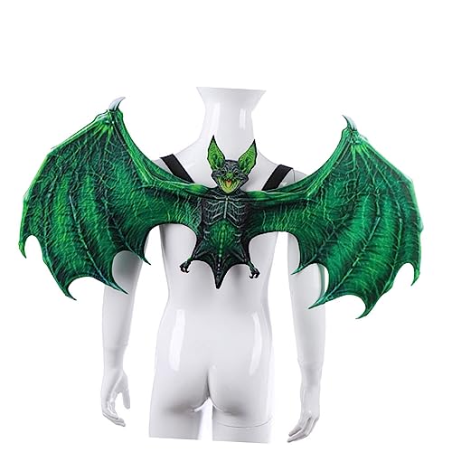 SAFIGLE 1 Stück Fledermausflügel Halloween Schläger Fledermäuse Karnevalsflügel Pu-schaum Und Vliesstoff Green von SAFIGLE