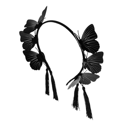 SAFIGLE 1 Stück Gothic Schwarzer Schmetterling Haarreifen mit Quasten Stilvolles Haarschmuck für Cosplay Hochzeiten Partys und Besondere Anlässe Accessoire für Damen SAFIGLE 1 Stück Gothic Schwarzer Schmetterling Haarreifen mit Quasten Stilvolles Haarschmuck für Cosplay Hochzeiten Partys und Besondere Anlässe Accessoire für Damen von SAFIGLE