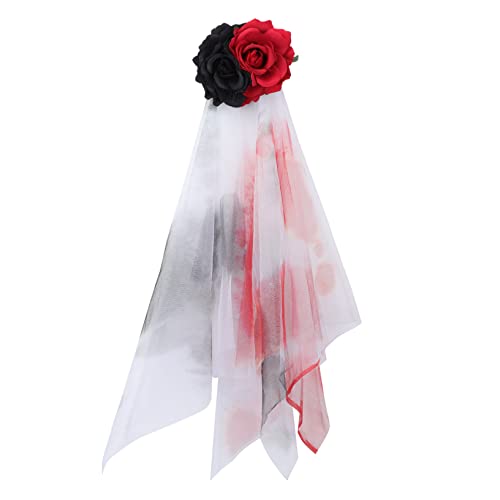 SAFIGLE 1 Stück Halloween Kopfschmuck mit und Schwarzem Rosenhaarclip Dekorativer Schleier für Cosplay und Halloween Feiern SAFIGLE 1 Stück Halloween Kopfschmuck mit und Schwarzem Rosenhaarclip Dekorativer Schleier für Cosplay und Halloween Feiern von SAFIGLE