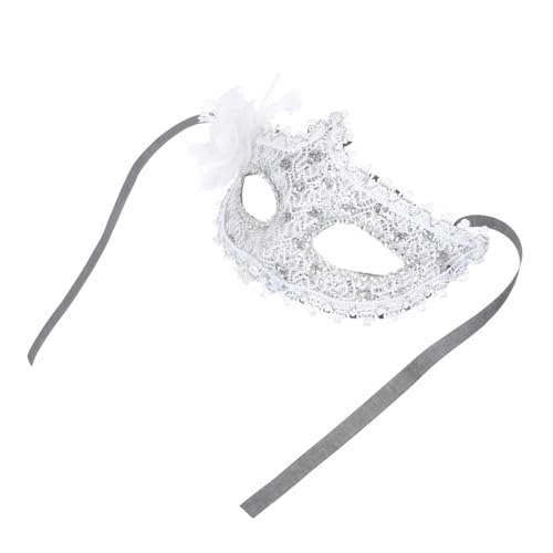 SAFIGLE 1 Stück Karnevalsmaske Aus Spitze Cosplay Kostüm Mit Stab Damenmasken Abschlussball Requisiten Rollenspiel Outfits Elegante Outfits Für Damen Cosplay Maskenkostüme Weiße von SAFIGLE