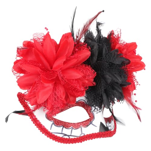 SAFIGLE 1 Stück Maskerade Maske halloween masken halloweenmaske eyepatch karnevalsmasken gruselige masken Blumenmaske Halloween - Requisite Halloween - Masken - Maskerademaske Plastik rot von SAFIGLE