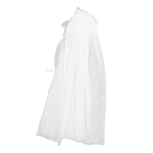 SAFIGLE 1 Stück Schneeflockenmantel Mädchen Geben Ein Outfit Vor Mädchen Tun So, Als Ob Sie Einen Umhang Hätten Prinzessinnenumhang Für Mädchen Cosplay-mantel Polyester (polyester) Weiß von SAFIGLE