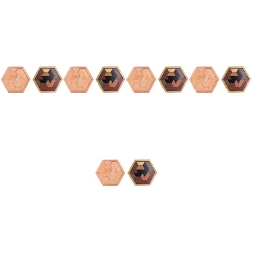 SAFIGLE 10 Sätze Sechseckige Scheibenbausteine Denksport-Rätsel Sechseck-Puzzle-Spiel Kinder rätsel Spielzeug Hexagon-Puzzle für Kinder Hexagon Holzpuzzlespiel klassisch Blöcke hölzern von SAFIGLE