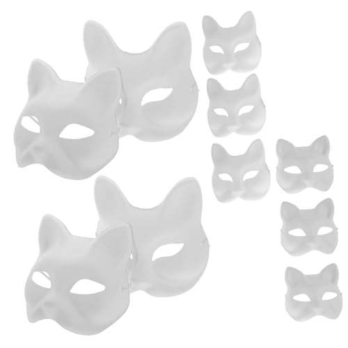 SAFIGLE 10 Stück Handbemalte Maske Weiß Selber Machen Halloween Hälfte Graffiti-masken Superheld Fuchs Cosplay Leer Für Unbemalt Schnurrhaare Maskenkostüm Maskerademaske Tiermaske Plastik SAFIGLE 10 Stück Handbemalte Maske Weiß Selber Machen Halloween Hälfte Graffiti-masken Superheld Fuchs Cosplay Leer Für Unbemalt Schnurrhaare Maskenkostüm Maskerademaske Tiermaske Plastik von SAFIGLE