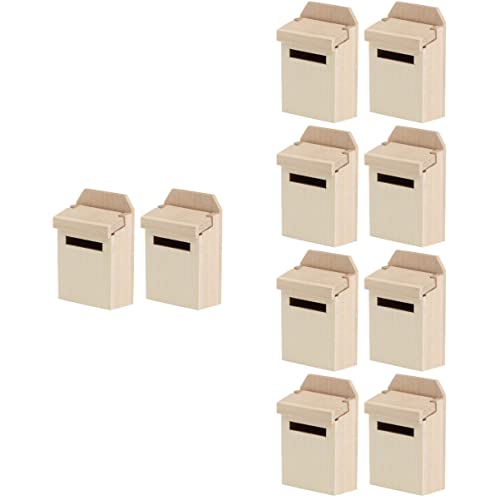 SAFIGLE 10 Stück Mini-Briefkasten Mini-Häuser Miniatur-Feenmöbel Holzspielzeug Winzige Möbel Mini- Briefkasten Miniaturzubehör Miniaturmöbel Briefkasten von SAFIGLE