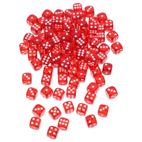 SAFIGLE 100St Kristallwürfel Spielzeuge Partybevorzugung Acryl-Spielrequisite Acryl-Spielwürfel lustige Würfel Facettenreich Schachbrett kleine Würfel Spiel Requisiten einstellen rot von SAFIGLE