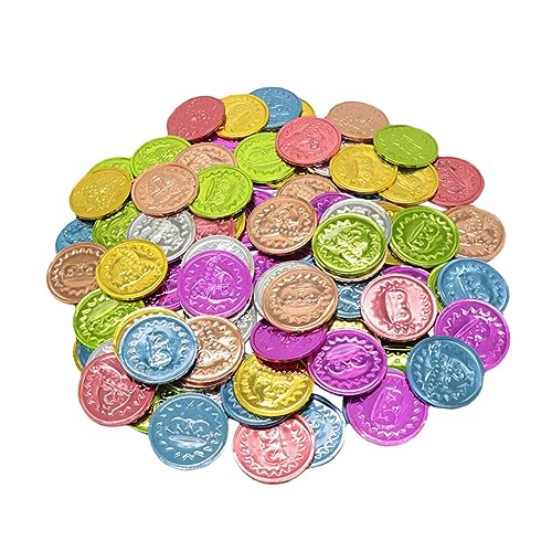 SAFIGLE 100st Farbige Goldmünzen Schatz Münzen Schatzmünzen Spielen Münzen Aus Kunststoff Andenken Münzen Schmuck Spielset Für Kinder Spielmünzen Partyspiel- Geld Pirat Plastik von SAFIGLE