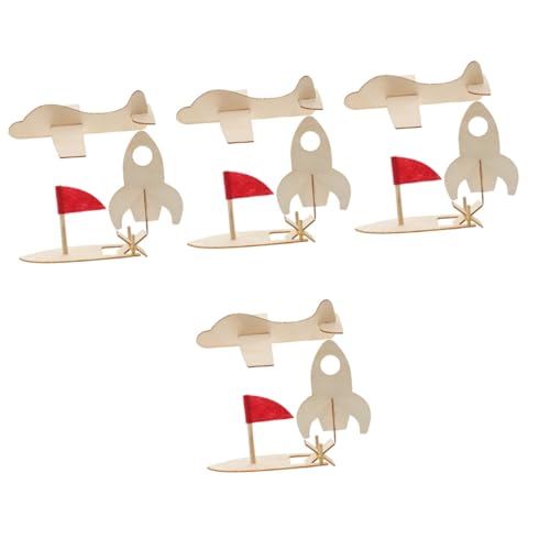 SAFIGLE 12 STK DIY-Graffiti-Modell Unfertiges Schiffsmodell Spielzeug Für Kinder Leere Rätsel Leeres Luftschiffspielzeug Lernspielzeug Luftschiff-Puzzle-Spielzeug Malen Holz 3D Flugzeug von SAFIGLE