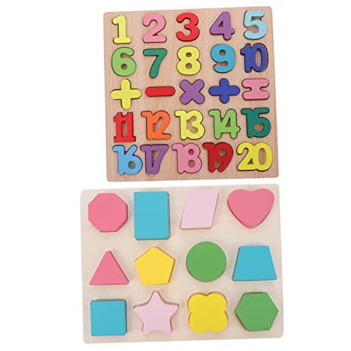 SAFIGLE 12 Sätze Dreidimensionales Puzzle geometrisches sortierspielzeug Stem-Match-Spielzeug für Kinder Spielzeuge Babyspielzeug aus Holz Zahlenrätsel Alphabet-Zahlen-Puzzlespielzeug von SAFIGLE