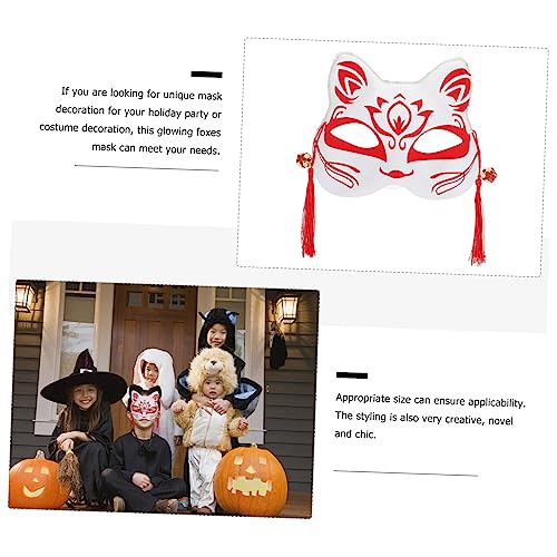 SAFIGLE 12 Stk Halloween-Maske DIY-Masken Oni-Maske Halbgesichtsfuchsmasken Party Halbgesichtsmaske Füchse Maskendekor scheinen Requisiten Geistermaske bilden Damen schmücken PVC Weiß von SAFIGLE