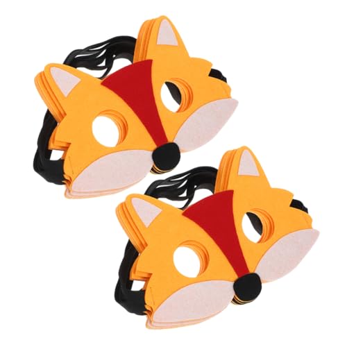 SAFIGLE 12 Stück Teiliges Halblitzi Fox Tiermaske Filz für Erwachsene und Halloween Kostüm Accessoires für Cosplay Maskerade und Themenpartys von SAFIGLE