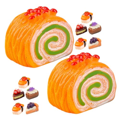 15st Simulierter Obstkuchen Miniatur-kuchenmodelle Rollenspielset Mit Kleine Kuchenmodelle Gefälschte Dessertkuchen Simulierte Minikuchen Deko Harz Gefälschter Kuchen Puppenhaus von SAFIGLE