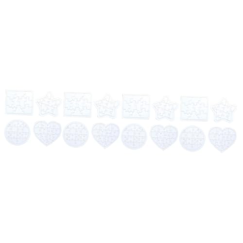 SAFIGLE 16 STK Leeres Rundes Puzzle Holzpuzzle Herzförmige Puzzles Leer Bodenrätsel Papierpuzzles Zum Selbermachen Herz-dekor Adukt-Spielzeug Kind Weißer Schimmel Dreidimensional von SAFIGLE