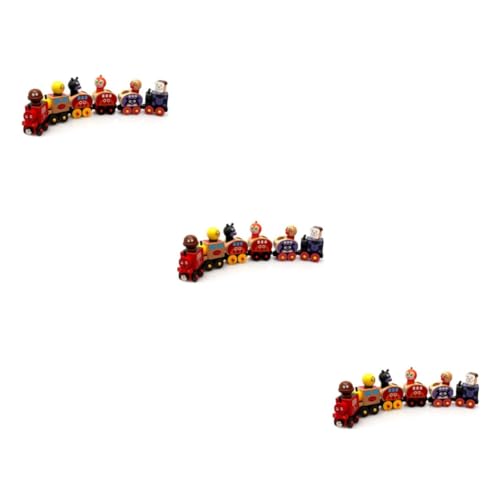 SAFIGLE Lernspielzeug 18 STK Magnet Magnetzug aus Holz Weihnachtsspielzeug aus Holz Kinderspielzeug Spielzeuge Holzeisenbahn Entwicklungsspielzeug hölzern Auto Model Bambus von SAFIGLE