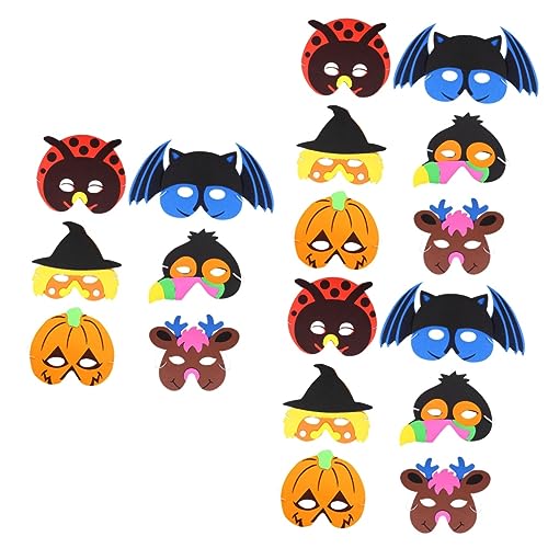 SAFIGLE 18 Stk Halloween-kindermaske Cartoon-halbmaske Maskerade Kindermaske Halloween-maskendekoration Halloween-party-maske Maskenverzierung Schaum Tier Affe von SAFIGLE
