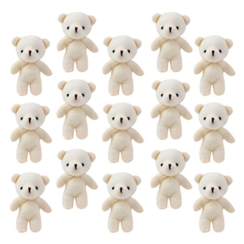 SAFIGLE 18 StüCk Mini PlüSchbäRen Set - Kuscheltier Klein, Weiche StoffbäRen FüR Dekoration, DIY SchlüSselanhäNger, Geburtstagsfeier, Hochzeitsfeier, 4.3x3.1x1.7 Zoll, Hellgelb Kleine Kuscheltiere von SAFIGLE