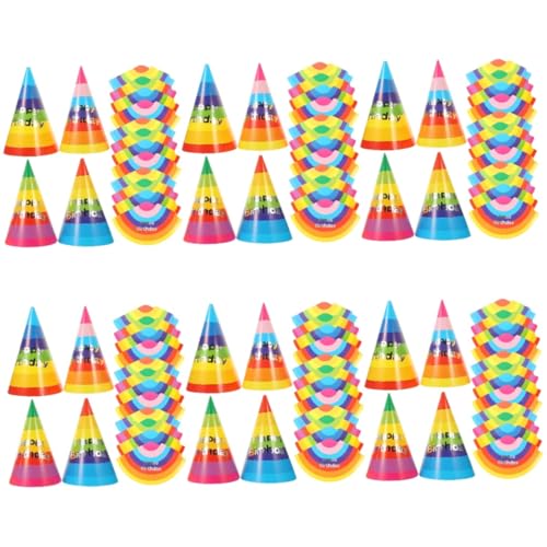 SAFIGLE Neugeborene Requisiten 192 Stk konischer Geburtstagshut geschenk bunt Partyhut dreieckiger Hut Partybedarf Kind Krone Papier Kinderhüte von SAFIGLE