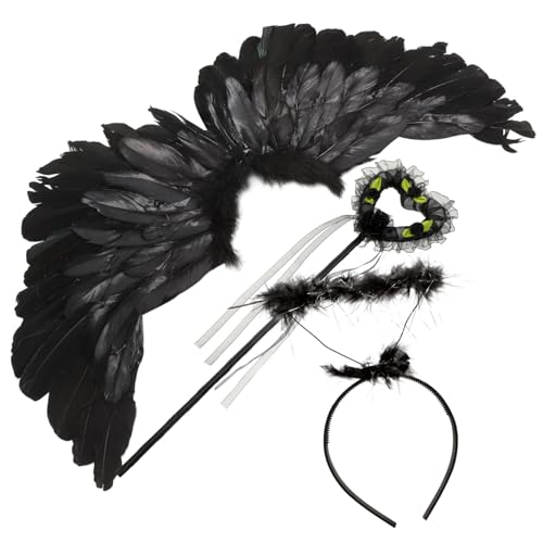 SAFIGLE 1Satz Engelsflügel Für Teiliges Kostüm Accessoire Mit Stirnband Zauberstab Wiederverwendbar Für Cosplay Bühnenauftritte Kreative Fotos Feiern Teufelsflügel Deko SAFIGLE 1Satz Engelsflügel Für Teiliges Kostüm Accessoire Mit Stirnband Zauberstab Wiederverwendbar Für Cosplay Bühnenauftritte Kreative Fotos Feiern Teufelsflügel Deko von SAFIGLE