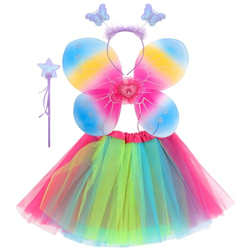 SAFIGLE 1Satz Feenkostüm Set für Mädchen Schmetterlingsflügel Tutu Rock Feenstab und Stirnband für Halloween und Partys und Leicht zu Reinigen SAFIGLE 1Satz Feenkostüm Set für Mädchen Schmetterlingsflügel Tutu Rock Feenstab und Stirnband für Halloween und Partys und Leicht zu Reinigen von SAFIGLE
