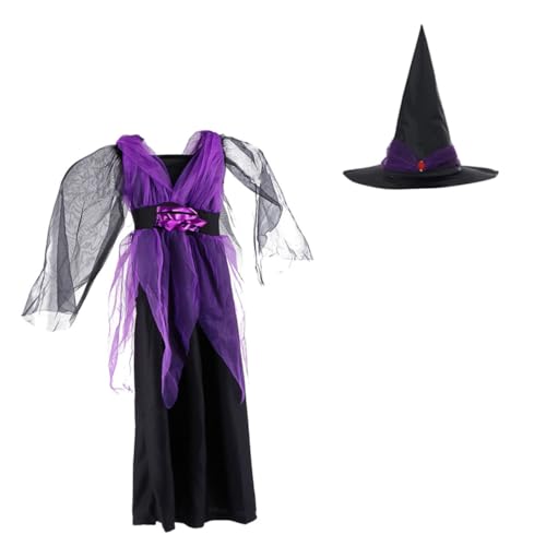 SAFIGLE 1Satz Halloween Hexenkostüm Langes mit Hut für Atmungsaktiv Hautfreundlich Rollenspiele Halloween Feiern Version von SAFIGLE