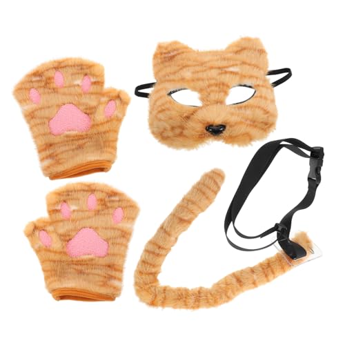 SAFIGLE 1Satz Katzenmaske mit Plüschschwanz Handschuhen Realistisches Kostümzubehör für Halloween Karneval Cosplay Partys Unisex Tierkostüm für Altersgruppen SAFIGLE 1Satz Katzenmaske mit Plüschschwanz Handschuhen Realistisches Kostümzubehör für Halloween Karneval Cosplay Partys Unisex Tierkostüm für Altersgruppen von SAFIGLE