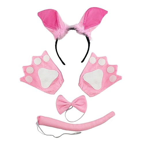 SAFIGLE 1Satz Schwein Kostüm Set für Teiliges Cosplay Set mit Stirnband Fliege und Handschuhen für Partys Karneval Halloween und Faschingsfeiern Niedliches Schweineohren Design SAFIGLE 1Satz Schwein Kostüm Set für Teiliges Cosplay Set mit Stirnband Fliege und Handschuhen für Partys Karneval Halloween und Faschingsfeiern Niedliches Schweineohren Design von SAFIGLE