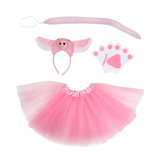 SAFIGLE 1Satz Schweine Kostüm für Teilig mit Haarband Tüllrock für Halloween Karneval Partys Bühnenshows Hochwertigem Material Gefertigt von SAFIGLE