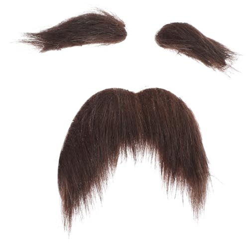 SAFIGLE 1 Set Selbstklebender Bart & Augenbrauen Für Herren-Hippie-kostüm Schnurrbart Und Augenbrauen-Set Für Partys Theater von SAFIGLE