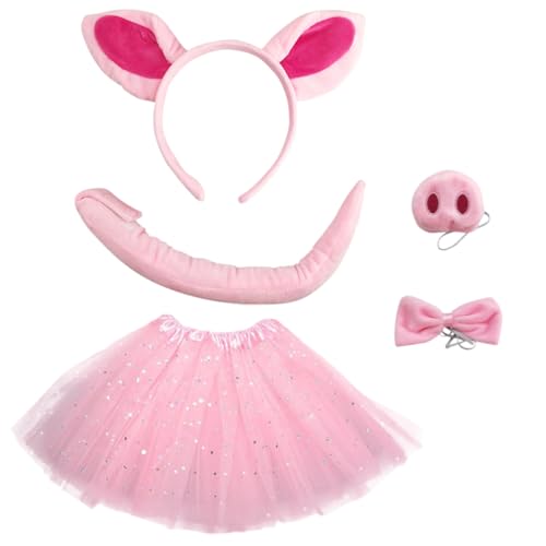 SAFIGLE 1Satz Teiliges Schweine mit Stirnband Tutu Rock Fliege Schweinenase für Karneval Halloween Geburtstagsfeiern Bühnenaufführungen SAFIGLE 1Satz Teiliges Schweine mit Stirnband Tutu Rock Fliege Schweinenase für Karneval Halloween Geburtstagsfeiern Bühnenaufführungen von SAFIGLE